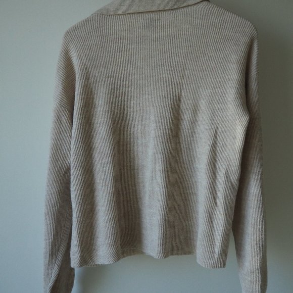 Frank + Oak white wool collared sweater - Picture 3 of 4